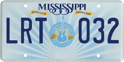 MS license plate LRT032