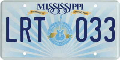 MS license plate LRT033