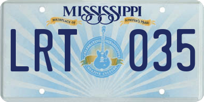 MS license plate LRT035