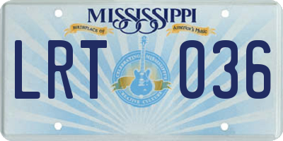 MS license plate LRT036