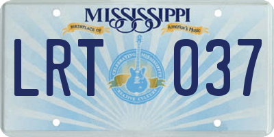 MS license plate LRT037