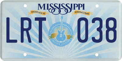 MS license plate LRT038