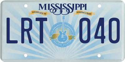 MS license plate LRT040