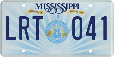 MS license plate LRT041
