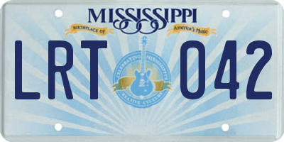 MS license plate LRT042