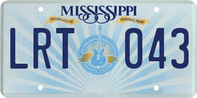 MS license plate LRT043