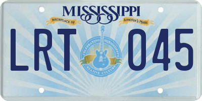 MS license plate LRT045