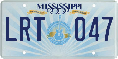 MS license plate LRT047