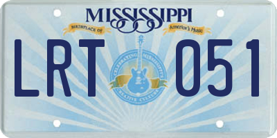 MS license plate LRT051