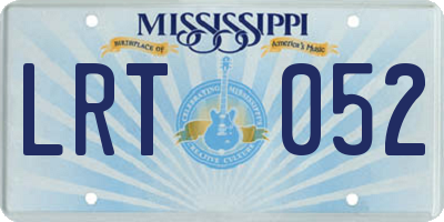 MS license plate LRT052