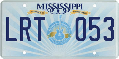 MS license plate LRT053