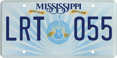 MS license plate LRT055