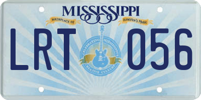 MS license plate LRT056
