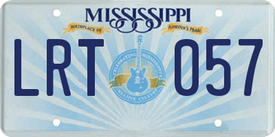 MS license plate LRT057