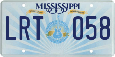 MS license plate LRT058