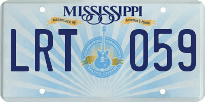 MS license plate LRT059