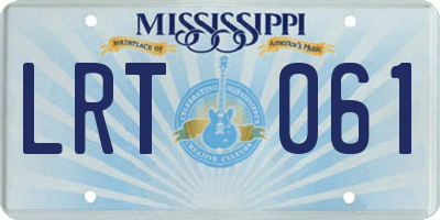 MS license plate LRT061