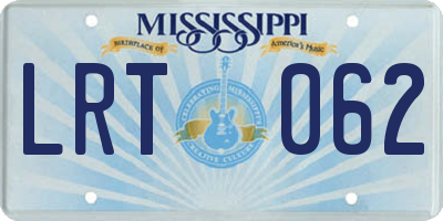 MS license plate LRT062