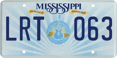 MS license plate LRT063
