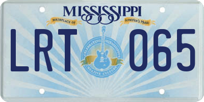 MS license plate LRT065