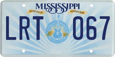 MS license plate LRT067