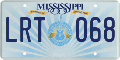 MS license plate LRT068