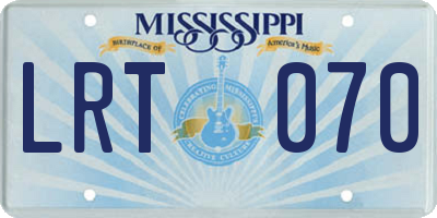 MS license plate LRT070