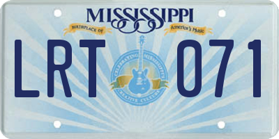 MS license plate LRT071