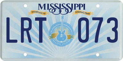 MS license plate LRT073