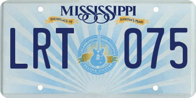 MS license plate LRT075