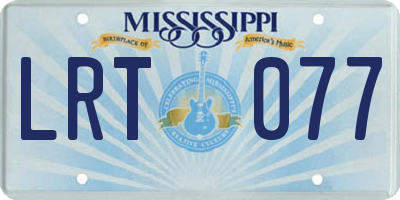 MS license plate LRT077