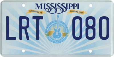 MS license plate LRT080