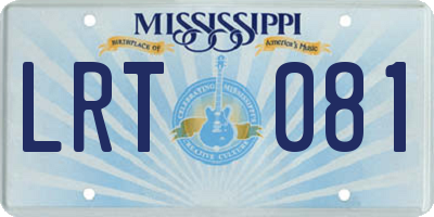 MS license plate LRT081