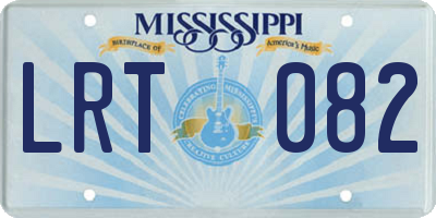 MS license plate LRT082
