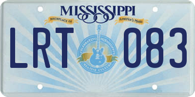 MS license plate LRT083