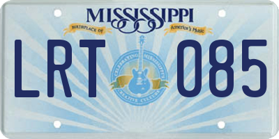 MS license plate LRT085