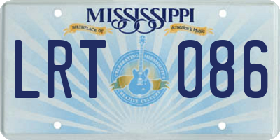 MS license plate LRT086