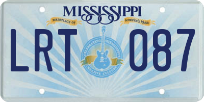 MS license plate LRT087