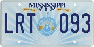 MS license plate LRT093