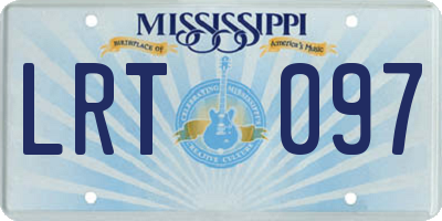 MS license plate LRT097