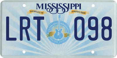 MS license plate LRT098