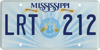 MS license plate LRT212
