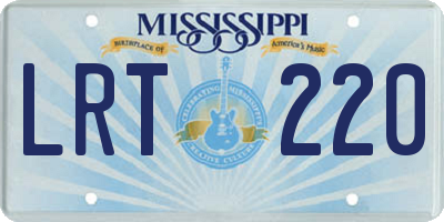 MS license plate LRT220