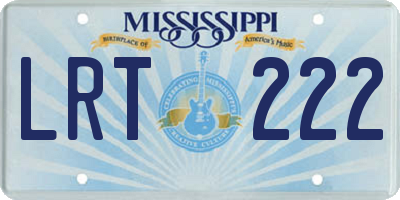 MS license plate LRT222