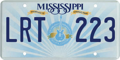MS license plate LRT223