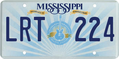 MS license plate LRT224
