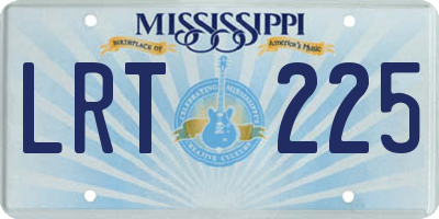 MS license plate LRT225