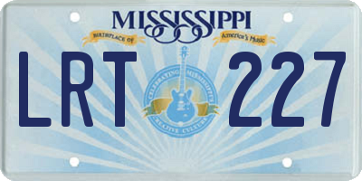 MS license plate LRT227