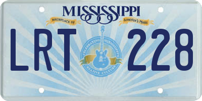 MS license plate LRT228