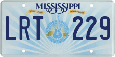 MS license plate LRT229
